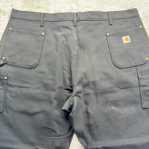 Carhartt B01 Pants Mens 50x30 Black Loose Straight Firm Duck Double Knee Work